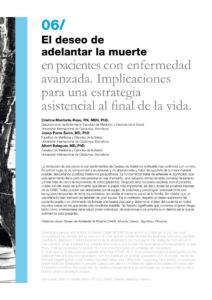 331 | 06 El deseo de adelantar la muerte en pacientes con enfermedad avanzada. Implicaciones para una estrategia asistencial al final de la vida