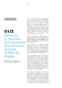 330 | 01-2 Saludo en la Asamblea de Constitución de la Provincia San Juan de Dios de España.