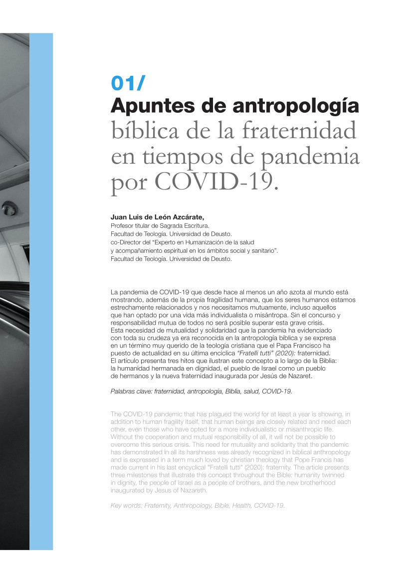 Labor Hospitalaria 2021-1_329_art 01 329 | 01 Apuntes de antropología bíblica de la fraternidad en tiempos de pandemia por COVID-19