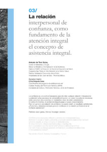 329 | 03 La relación interpersonal de confi anza, como fundamento de la atención integral el concepto de asistencia integral