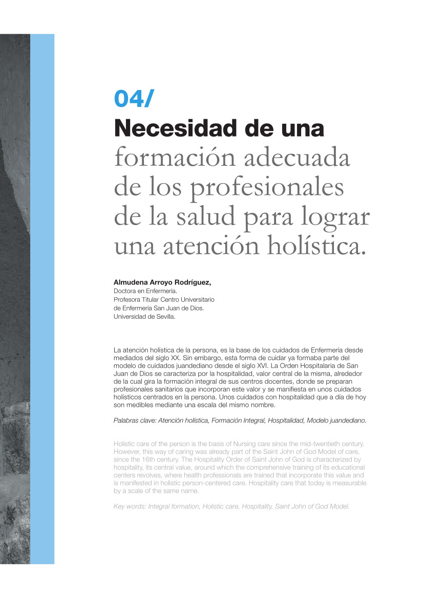 Labor Hospitalaria 2021-1_329_art 04 329 | 04 Necesidad de una formación adecuada de los profesionales de la salud para lograr una atención holística