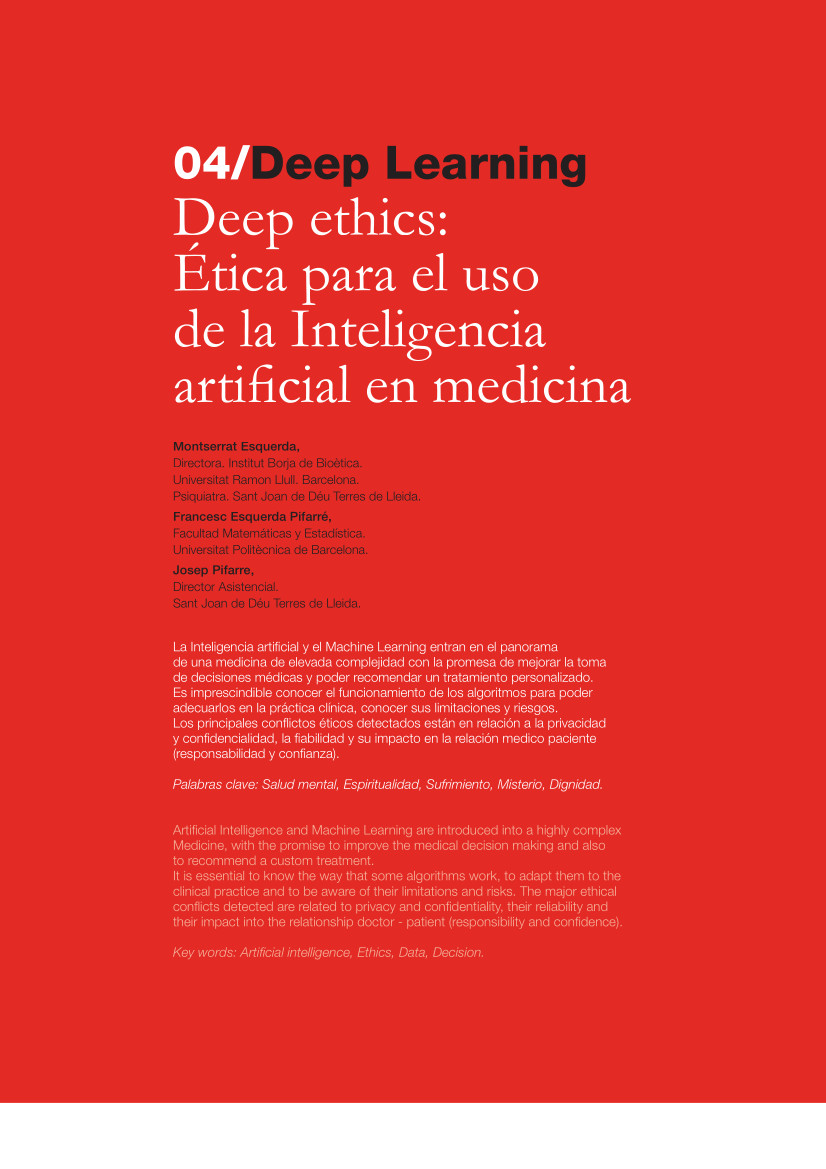 Labor Hospitalaria_2020-2_327_art_04 327 | 04 Deep Learning Deep ethics: Ética para el uso de la Inteligencia artificial en medicina