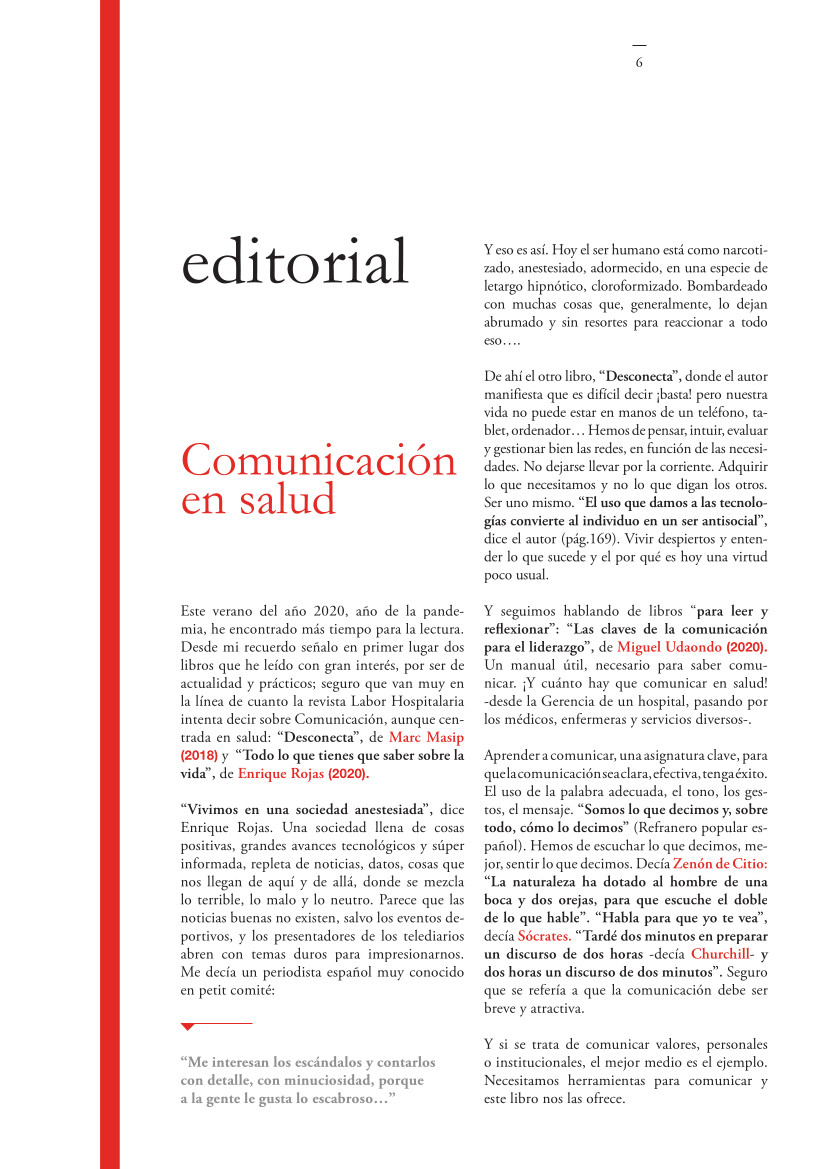 Labor Hospitalaria_2020-3_328_EDITORIAL 328 | editorial