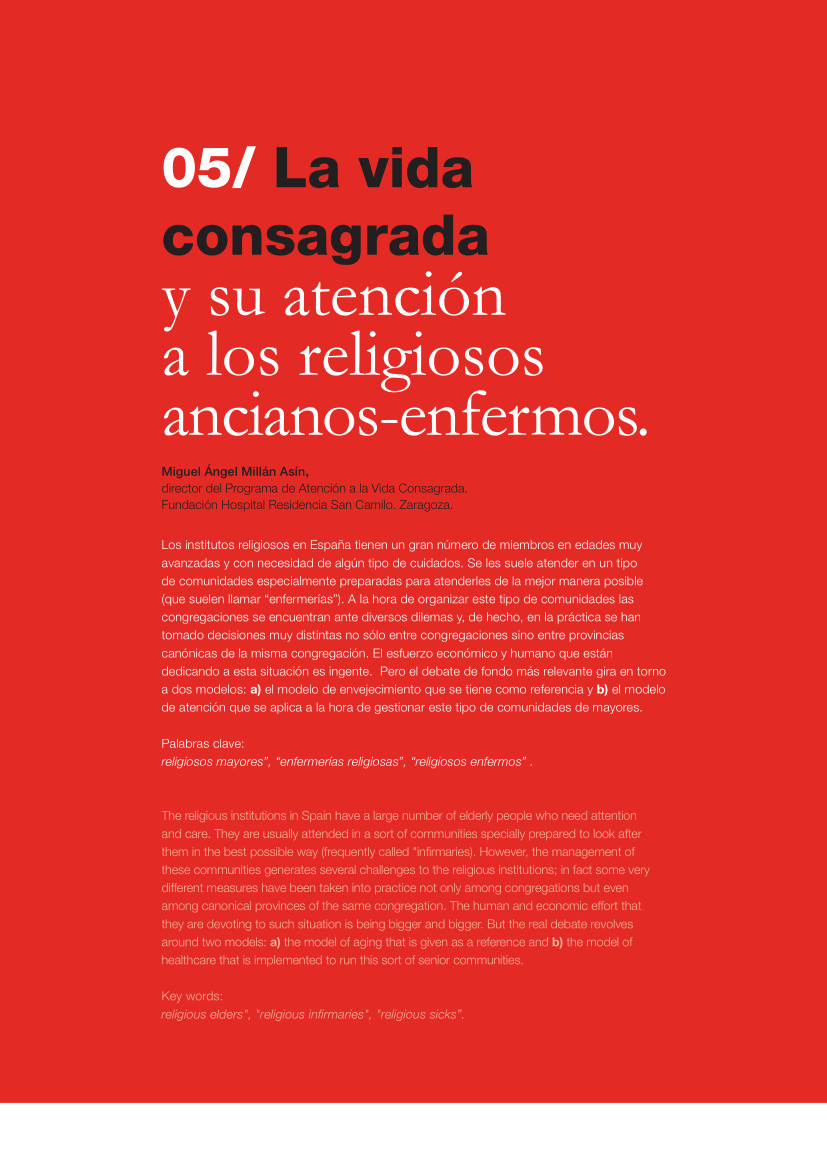 Labor Hospitalaria_2015-2_312_art_05 312 | 05 La vida consagrada y su atención a los religiosos ancianos-enfermos
