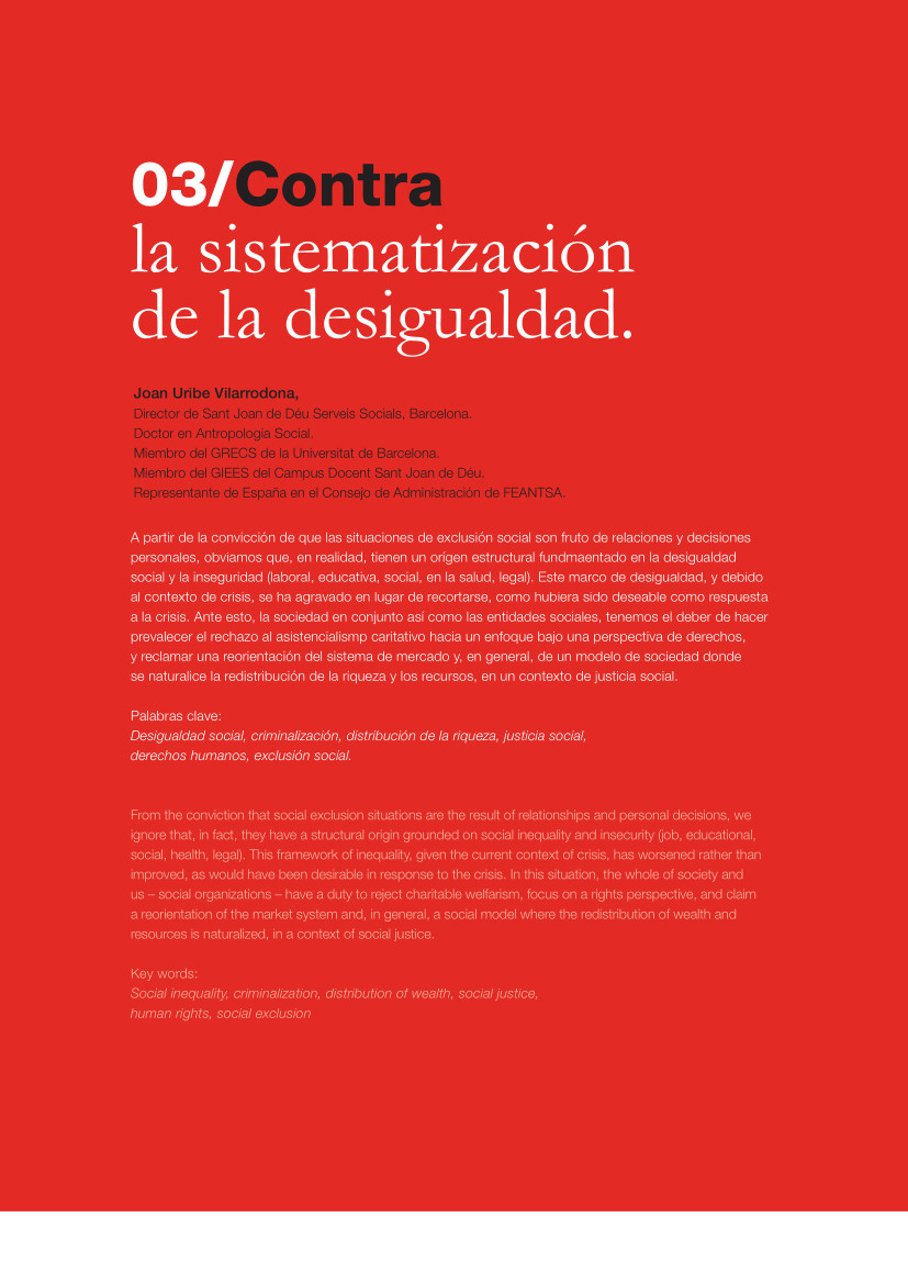 Labor Hospitalaria_2015-3_313_03 313 | 03 Contra la sistematización de la desigualdad