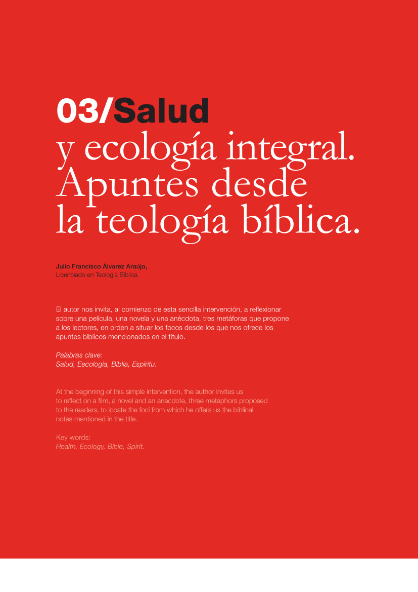 Labor Hospitalaria_2017-1_317_art 3 317 | 03 Salud y ecología integral. Apuntes desde la teología bíblica