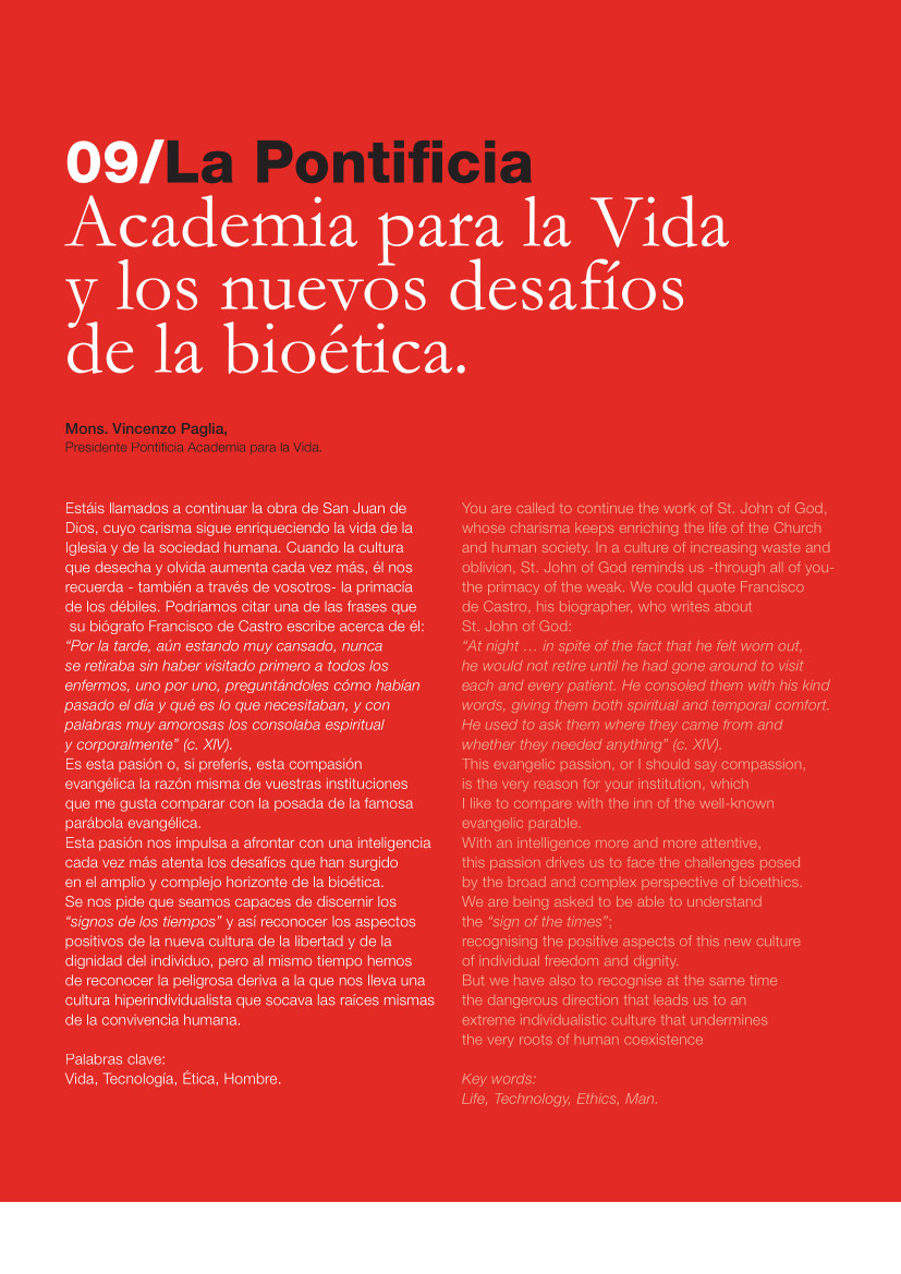 Labor Hospitalaria_2017-3_319_art 09 319 | 09 La Pontificia Academia para la Vida y los nuevos desafíos de la bioética