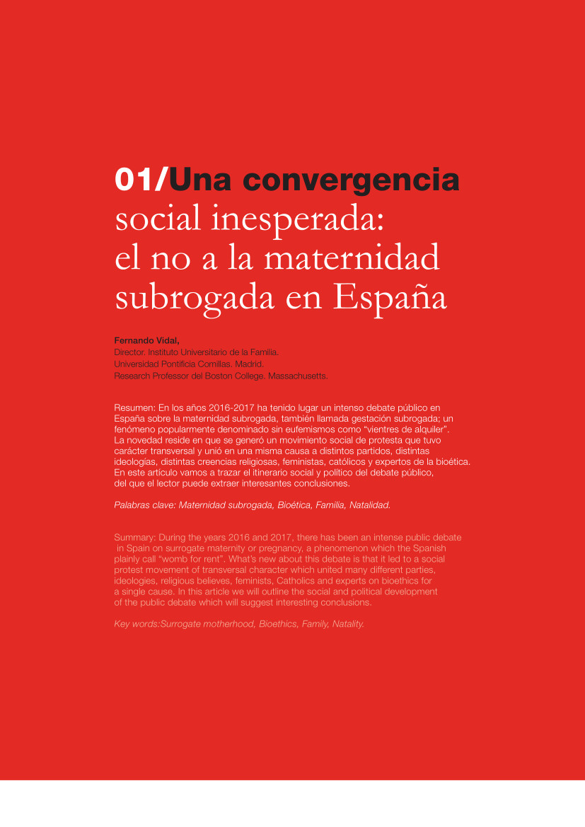 Labor Hospitalaria_2018-2_321_art01 321 | 01 Una convergencia social inesperada: el no a la maternidad subrogada en España