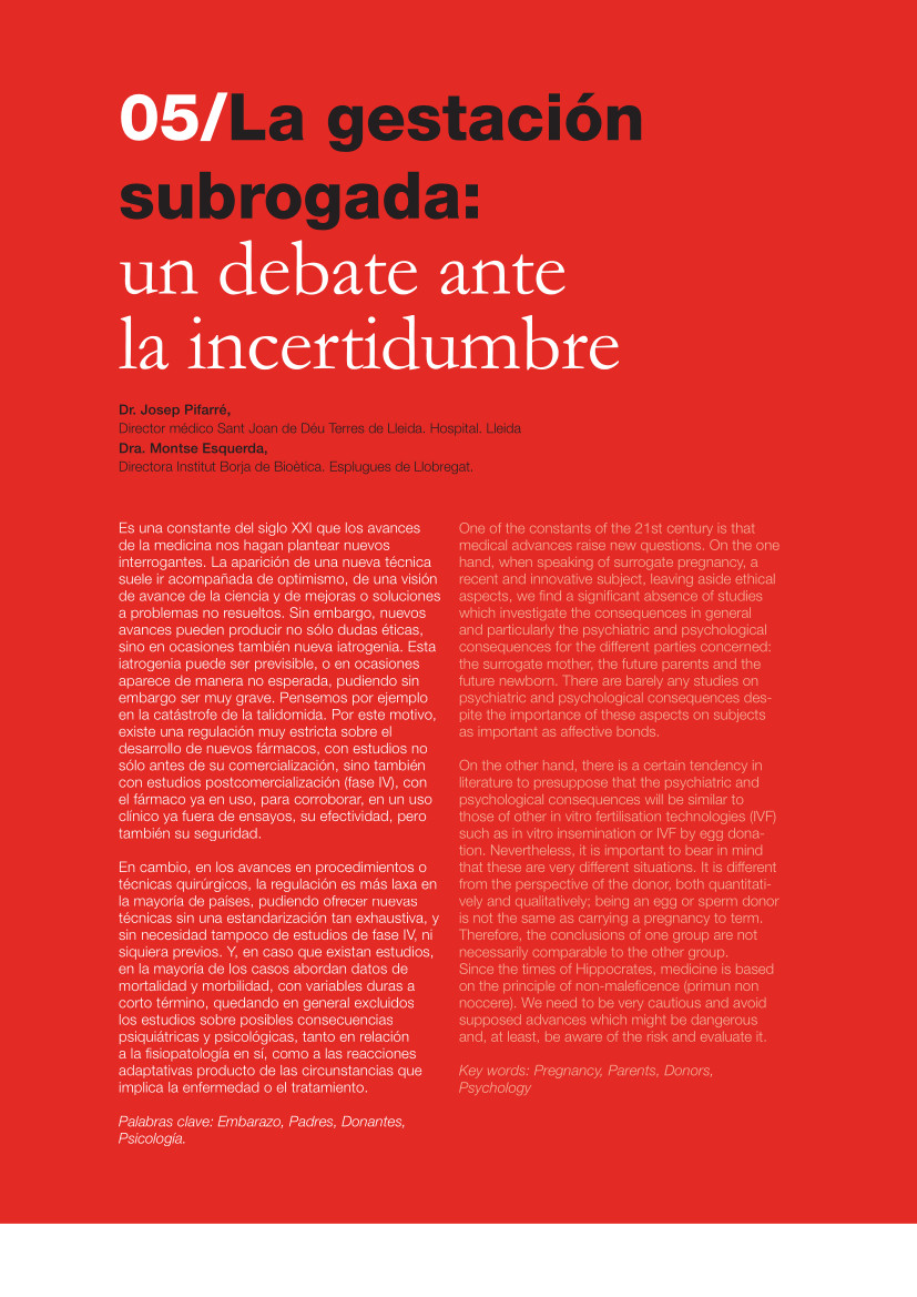 Labor Hospitalaria_2018-2_321_art05 321 | 05 La gestación subrogada: un debate ante la incertidumbre