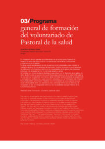 323 | 03 Programa general de formación del voluntariado de Pastoral de la salud